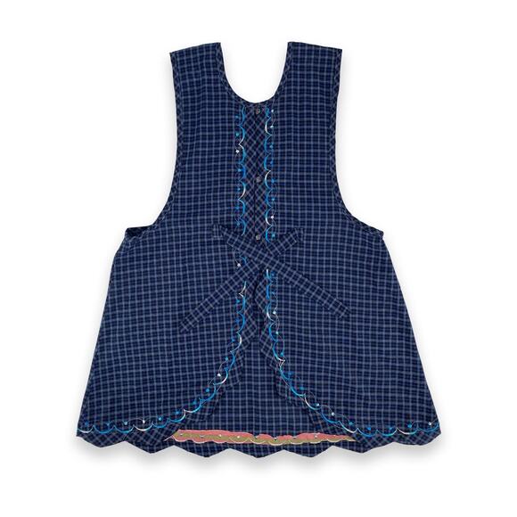 Blue Mexican Embroidered Apron – Essential Cotton Blend Kitchen Apron - Picture 5 of 8